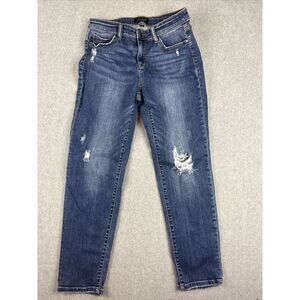 Judy Blue Cropped Distressed Blue Jeans